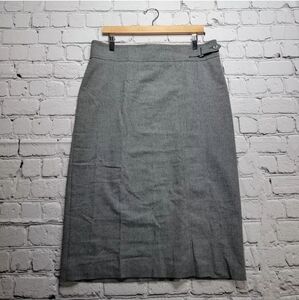 Bianca Wool Blend Gray A Line Pencil Midi Professional Chic Work Skirt Size 12